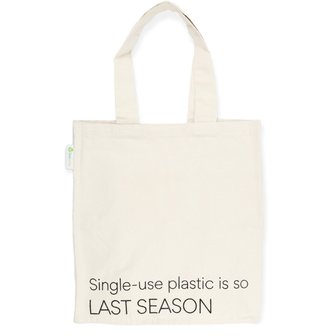 Boodschappentas &quot;Single-use plastic is so last season&#039;